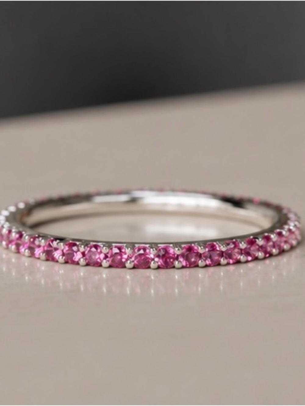 ** 3 For $30 💦Waterproof 💦 **  Pink CZ Eternity Band  Minimalist Jewelry